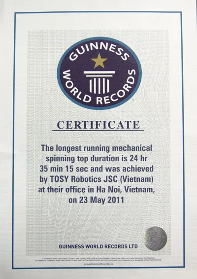 Giấy chứng nhận đạt Guinness