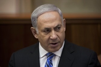 AFP - Israeli Prime Minister Benjamin Netanyahu attends the weekly cabinet meeting in his Jerusalem office, on August 7, 2011
