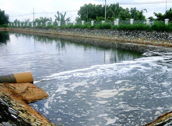 Sonadezi Company unscrupulously releases wastewater into the Dong Nai River (Photo: SGGP)