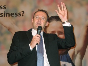 (File) Tom Kindermans, SAP senior vice president, speaks about how his company can help enterprises run better at a SAP product launch in Ho Chi Minh City June 15, 2011 (Photo: Tuong Thuy)