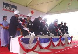 The ground breaking ceremony of Daiwa Seiko building a large factory in the central province of Danang