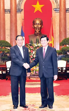 Chủ tịch nước Trương Tấn Sang và Tổng Bí thư, Chủ tịch nước Choummaly Sayasone.