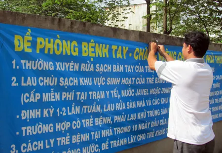 Ở nơi ổ dịch tay chân miệng