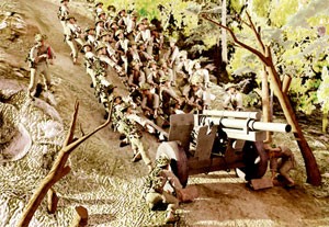 A scene from a 3D cartoon about General Vo Nguyen Giap's leadership in the battle of Dien Bien Phu 1954