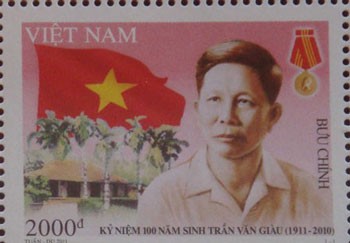 A new stamp commemorates the 100th birth anniversary of Professor Tran Van Giau.