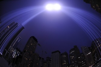 AFP - The "Tribute in Light" illuminates the sky in New York September 11, 2011 on the 10th anniversary of the 9/11 attacks.
