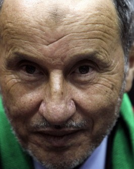 Libya's Libya's National Transitional Council Leader Mustafa Abdel Jalil looks on during his visit to Zawiya on September 14, 2011.
