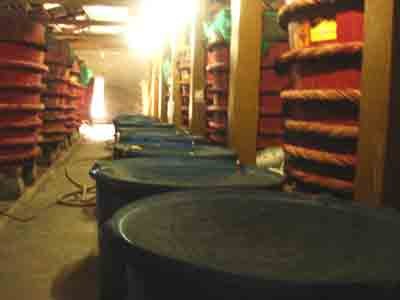 Large wooden barrels in which the fish sauce is prepared on Phu Quoc Island of Vietnam (Photo: Ng. Anh)