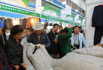 Visitors look at products during the China-Arab State Economy and Trade Summit in Yinchuan, in northwest China's Ningxia region on September 21, 2011.