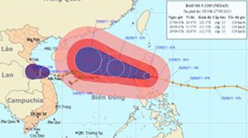 Direction of the tropical depression on September 27 (Photo: National weather bureau)