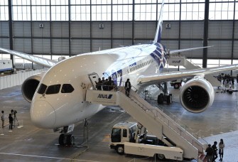 AFP - The first All Nippon Airways (ANA) Boeing 787 Dreamliner is displayed during a press preview at Tokyo's Haneda airport on September 28, 2011.
