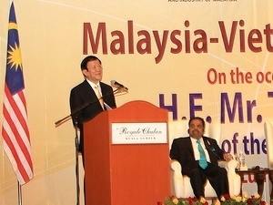 State President Truong Tan Sang at the Malaysia-Vietnam Bussinesses Forum (Source: VNA)