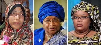 A combination of three recent photos shows (from L) Yemen's Arab Spring activist Tawakkul Karman, Liberian President Ellen Johnson Sirleaf and Liberian peace warrior Leymah Gbowee who won the 2011 Nobel Peace Prize the jury announced on October 7, 2011.