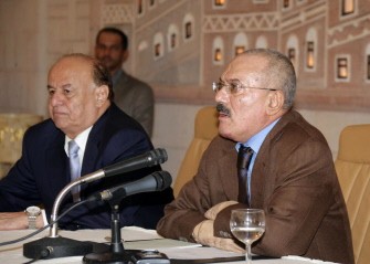 Yemeni President Ali Abdullah Saleh gives a speech which was also televised in Sanaa on October 8, 2011, where he said he is now ready to step down within days in the face of more than eight months of street protests demanding his ouster.