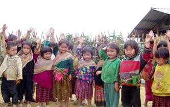 Children in a mountainous northern province