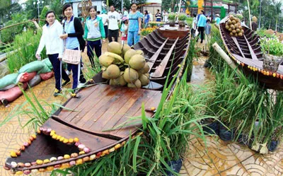 Khách tham quan gian hàng tại Festival Lúa gạo Việt Nam lần thứ 2.