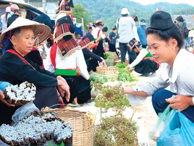 Những chùm mắc khén xanh (giống hạt tiêu xanh của người Kinh) là loại gia vị đặc biệt của đồng bào dân tộc được bán tại các phiên chợ vùng cao.