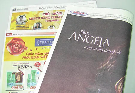 Hạn chế diện tích quảng cáo không quá 15% là “hơi khắt khe”. Ảnh: Nhứt Minh