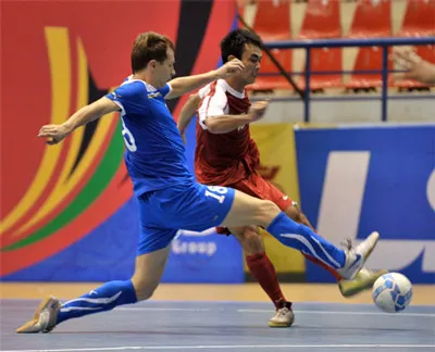 Đội nam futsal Việt Nam giành ngôi đầu bảng A. Ảnh: A.P