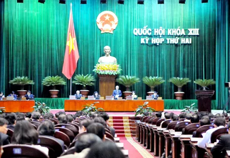 Chủ tịch Quốc hội Nguyễn Sinh Hùng điều hành phiên chất vấn và trả lời chất vấn. Ảnh: MINH ĐIỀN