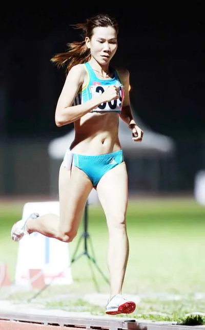 Tiếc cho Trương Thanh Hằng (Việt Nam) khi cô chưa thể lấy chuẩn dự Olympic London 2012. Ảnh: Chi Bảo