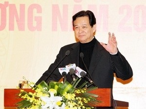 Prime Minister Nguyen Tan Dung speaks at the conference (Photo: Vietnam News Agency)