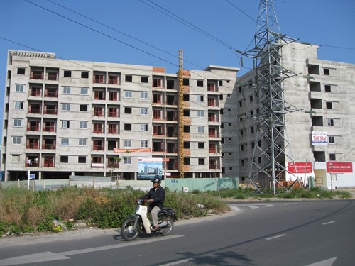 An apartment for low-income people in the middle of construction