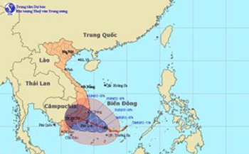 Expected path of storm ‘Phakhar’ as seen on March 30 (Photo: national weather bureau)