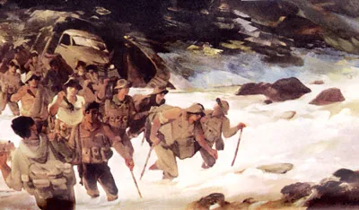 Nẻo đường Trường Sơn - Tranh sơn dầu của họa sĩ Nguyễn Thanh Châu.