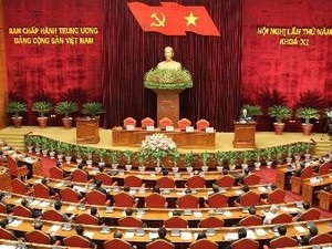 The closing ceremony of the Party Central Committee's fifth meeting (Photo: Tri Dung/VNA)