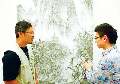 Tranh thủy mặc vẽ bằng... đinh