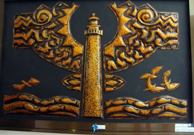 An artwork titled ‘Bien Dao Vietnam-Hon Thieng Song Nui’ (Vietnam Sea and Islands-Sacred Spirit of Rivers and Mountain) by Nguyen Xuan Dong