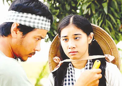 Một cảnh trong bộ phim truyện truyền hình Vịt kêu đồng.