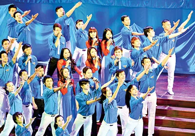 Văn nghệ chào mừng Đại hội Đoàn. Ảnh: Việt Dũng