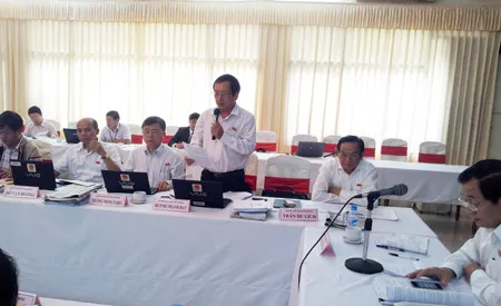 Đại biểu Huỳnh Thành Đạt (TPHCM) phát biểu tại thảo luận tổ sáng nay. Ảnh: Phan Thảo