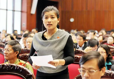 ĐB Đàng Thị Mỹ Hương (Ninh Thuận) tại ngày chất vấn thứ 2. Ảnh: Minh Điền