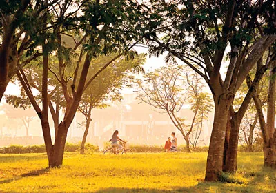 Buổi sáng trong công viên ở Phú Mỹ Hưng.