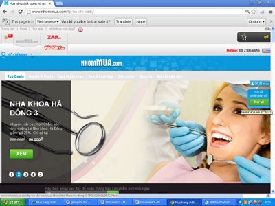The homepage of its website