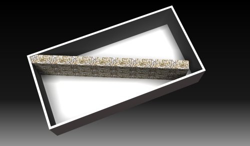 The ‘wall’ concept divides the exhibition area into two sections