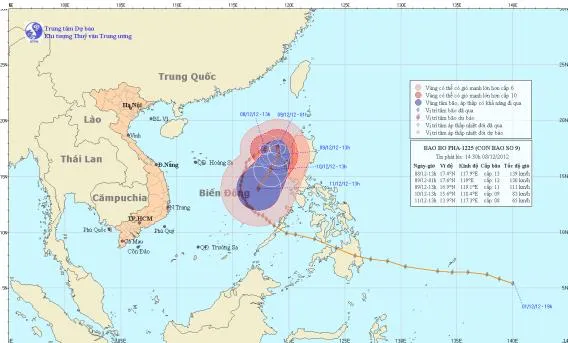 Bão số 9 đi ra phía ngoài khơi
