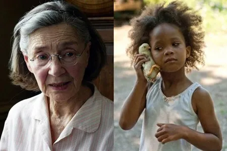 Emmanuelle Riva (trái) là người cao tuổi nhất còn Quvenzhané Wallis (phải) là người trẻ tuổi nhất được đề cử danh hiệu Nữ diễn viên chính xuất sắc trong lịch sử giải Oscar.