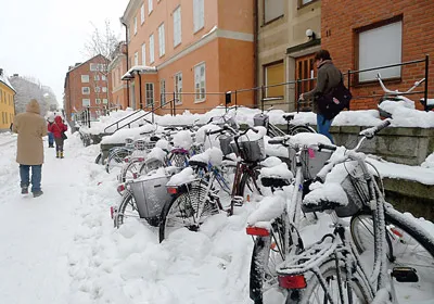 Dãy xe đạp của sinh viên một trường đại học ở thị trấn Uppsala (cách Stochkholm 60km).