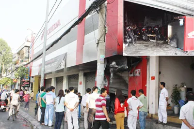 Cháy đại lý xe máy Honda