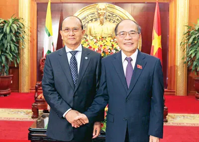 Ngày 21-3-2012, tại Hà Nội, Chủ tịch Quốc hội Nguyễn Sinh Hùng tiếp và hội kiến Ngài Thein Sein,Tổng thống nước Cộng hòa Liên bang Myanmar nhân chuyến thăm chính thức nước ta.