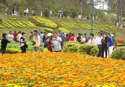 Du Khách tham quan Vườn hoa Đà Lạt