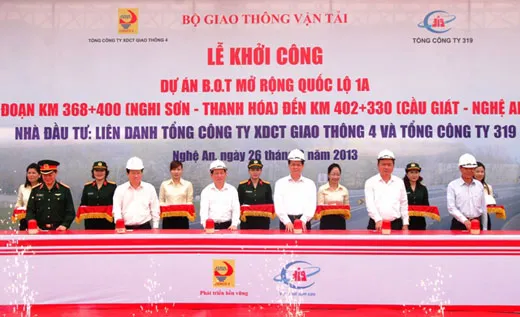 Khởi công Dự án mở rộng quốc lộ 1A đoạn Nghi Sơn - Cầu Giát