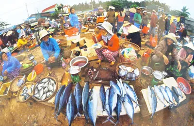 Chợ quê miền biển. Ảnh: Lê Huy Thông