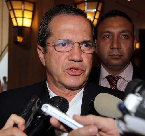 Ecuador's Foreign Mister Ricardo Patino speaks to reporters at a hotel during his visit to Vietnam Monday, June 24, 2013.