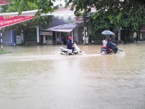 Heavy rain caused flooding along several streets in Bac Kan Province (Photo: VNA)