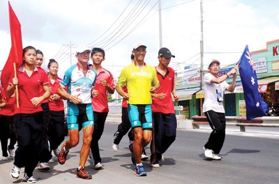 the athletes ran a marathon